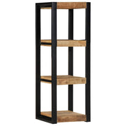 væghylde 35x35x100 cm massivt ru mangotræ