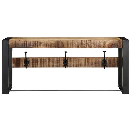knagerække 80x35x35 cm massivt ru mangotræ