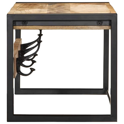 knagerække 80x35x35 cm massivt ru mangotræ