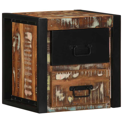 sengeskabe 2 stk 40x35x40 cm massivt genbrugstræ flerfarvet