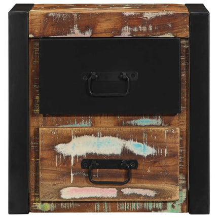 sengeskabe 2 stk 40x35x40 cm massivt genbrugstræ flerfarvet