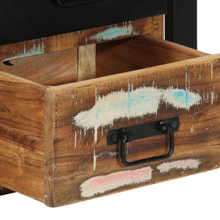sengeskabe 2 stk 40x35x40 cm massivt genbrugstræ flerfarvet