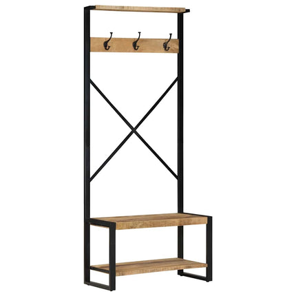 tøjstativ 80x40x190 cm massivt ru mangotræ