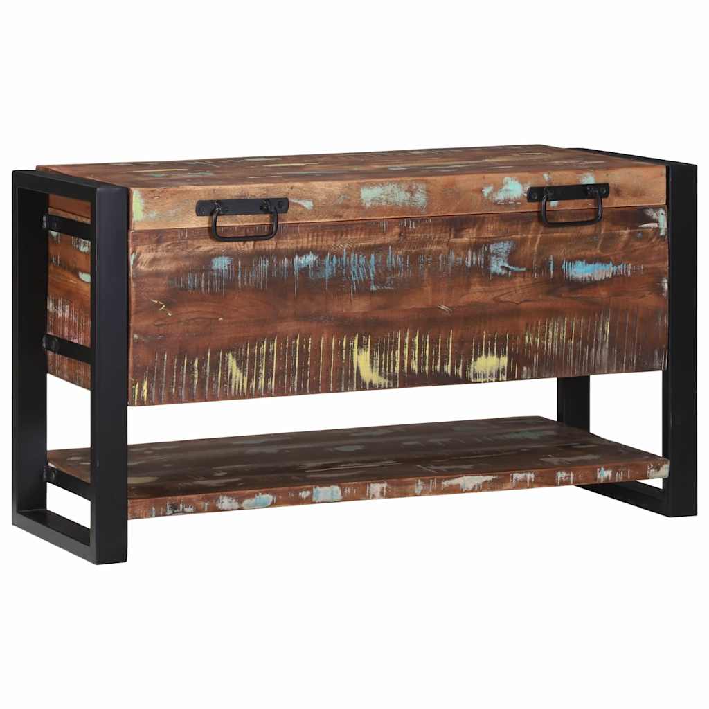 Opbevaringskasse Flerfarvet 80 x 35 x 45 cm Massivt genbrugstræ
