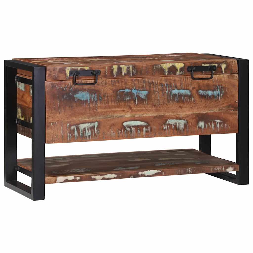 Opbevaringskasse Flerfarvet 80 x 35 x 45 cm Massivt genbrugstræ