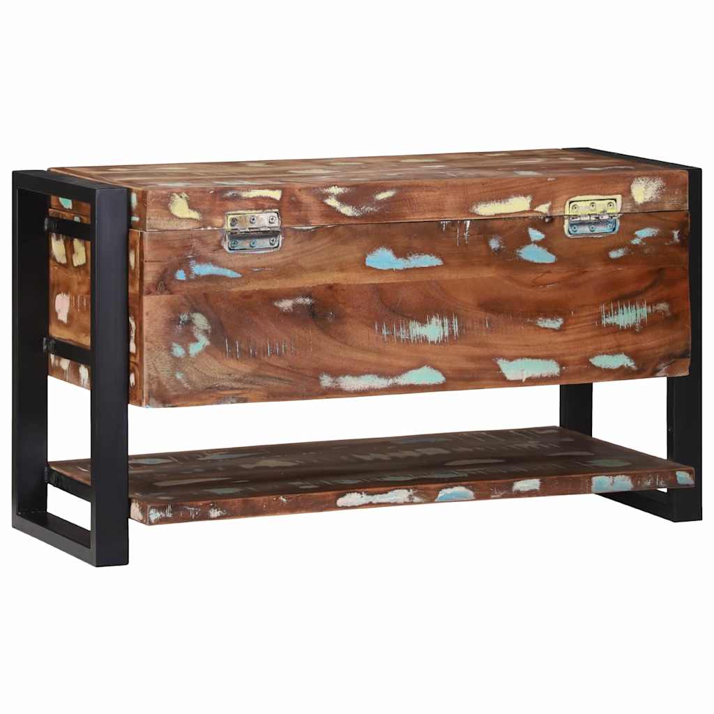 Opbevaringskasse Flerfarvet 80 x 35 x 45 cm Massivt genbrugstræ