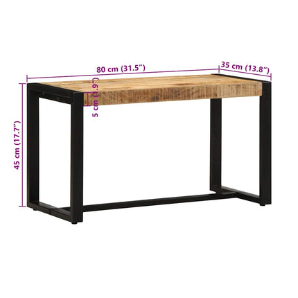 bænk 80x35x45 cm massivt ru mangotræ