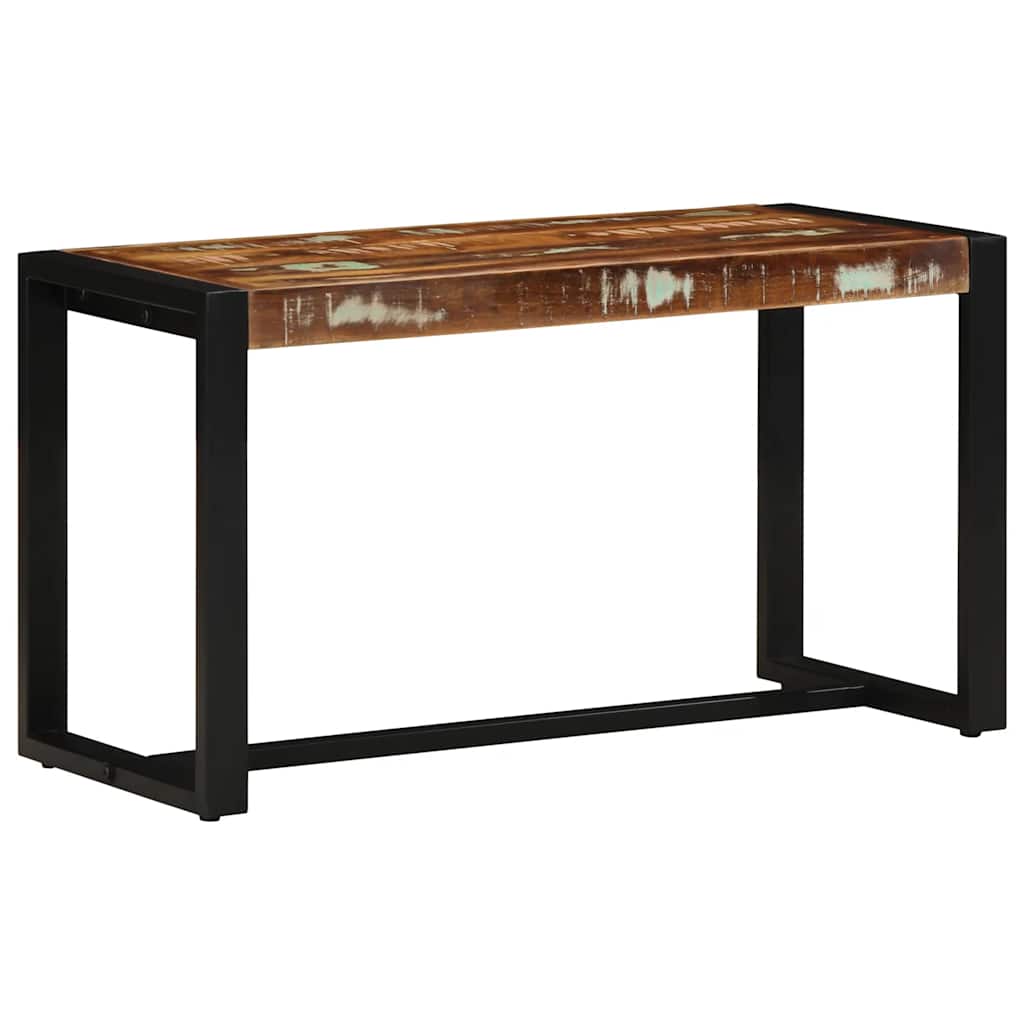 bænk 80x35x45 cm massivt genbrugstræ flerfarvet billede