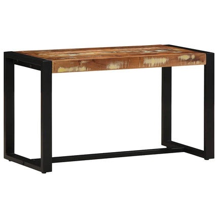 bænk 80x35x45 cm massivt genbrugstræ flerfarvet