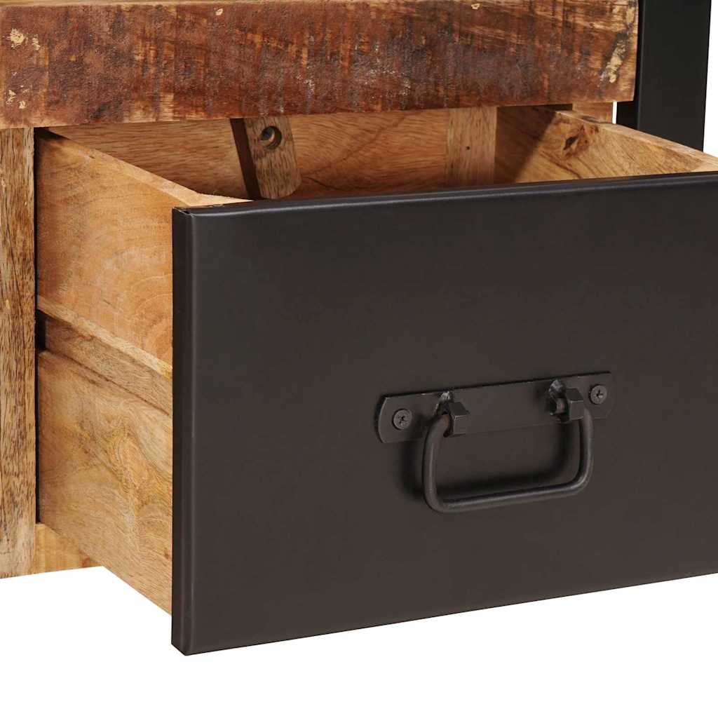 Stumtjener med skuffe Brun 40 x 40 x 90 cm Massivt mangotræ