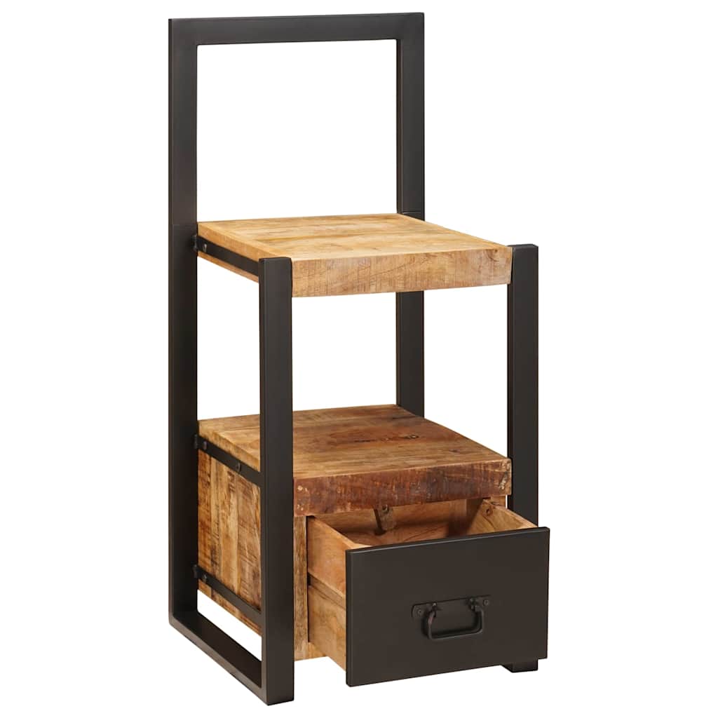 Stumtjener med skuffe Brun 40 x 40 x 90 cm Massivt mangotræ