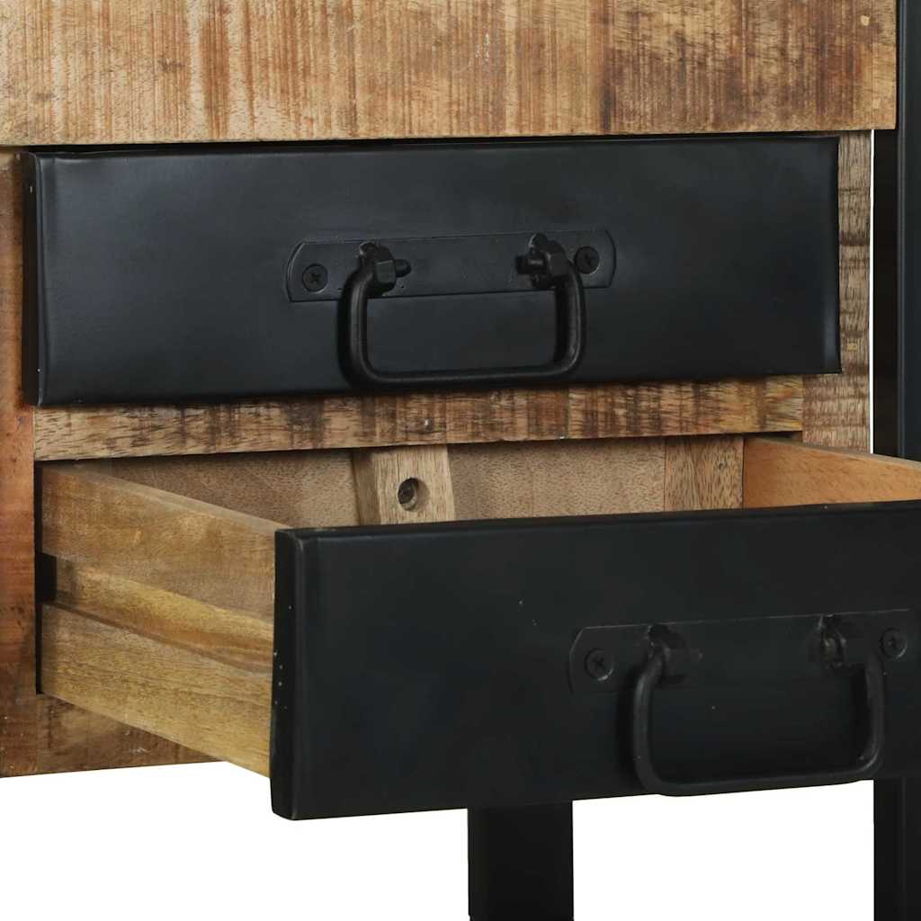 Endebord med skuffe Brun 40 x 40 x 80 cm Massivt mangotræ