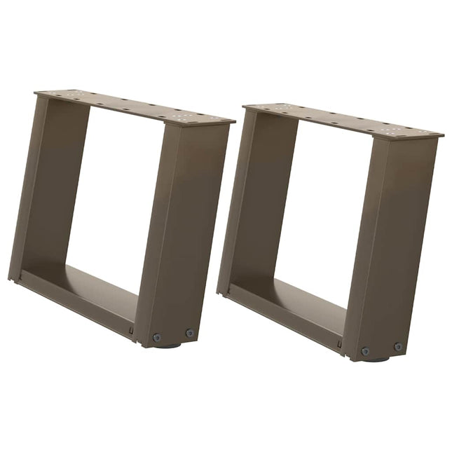 sofabordsben U-formet 2 stk. naturstål 40x(30-31) cm stål