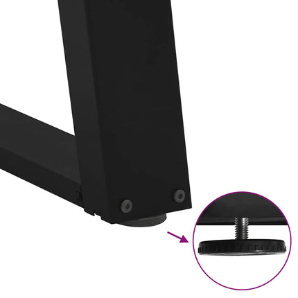 sofabordsben U-formet 2 stk. sort 50x(30-31) cm stål