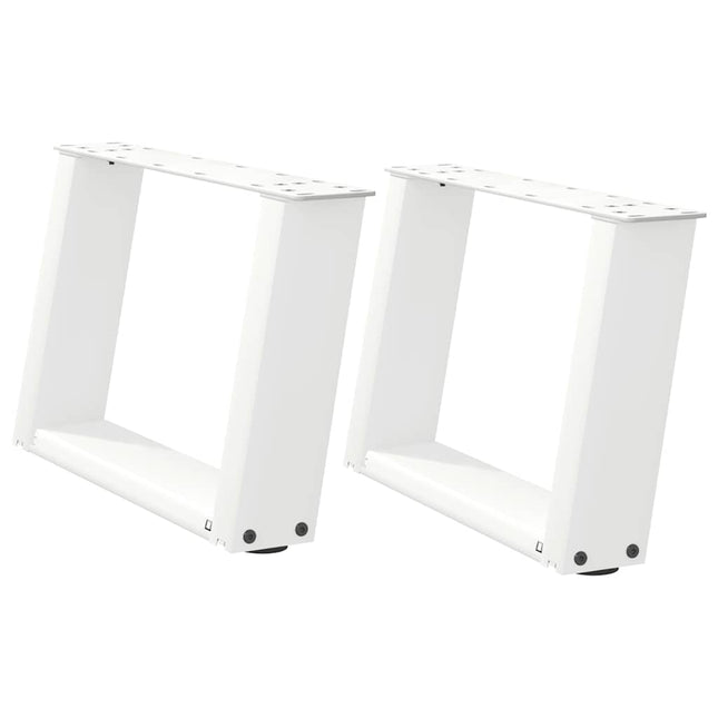 sofabordsben U-formet 2 stk. hvid 50x(30-31) cm stål