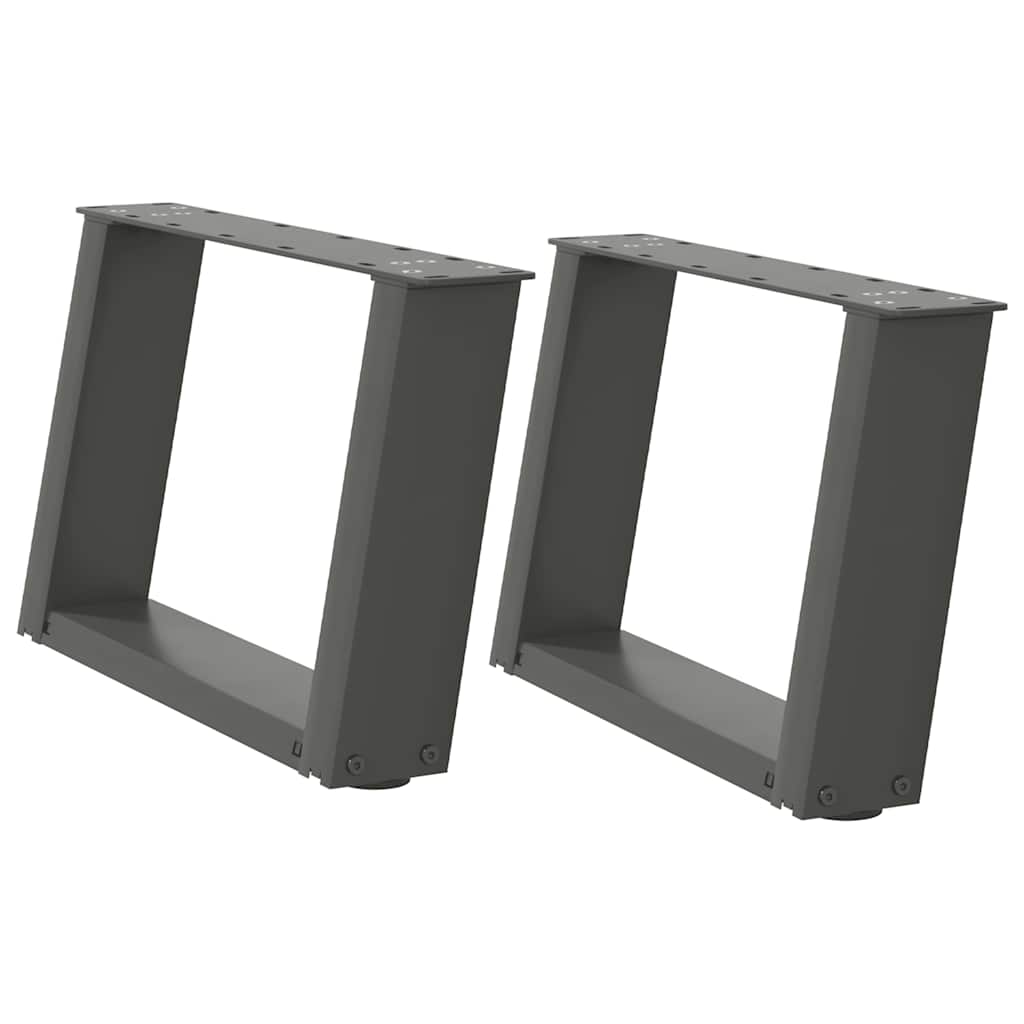 sofabordsben U-formet 2 stk. antracit 50x(30-31) cm stål