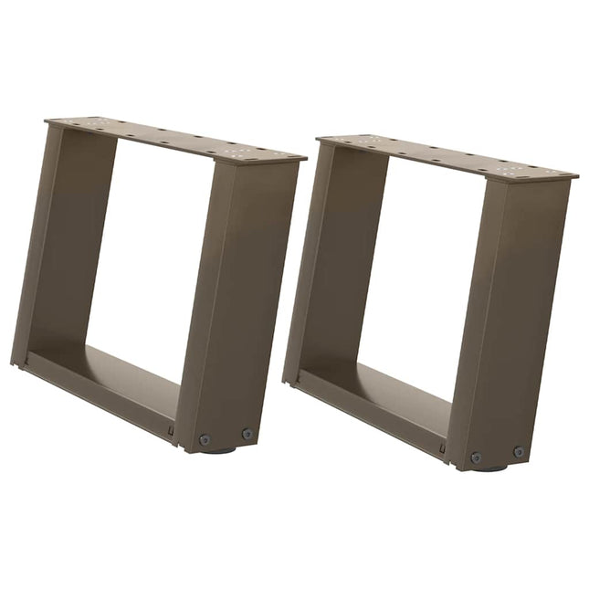 sofabordsben U-formet 2 stk. naturstål 50x(30-31) cm stål
