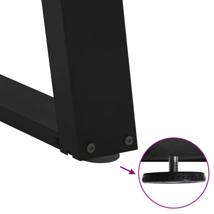 sofabordsben U-formet 2 stk. sort 60 x (30-31) cm stål