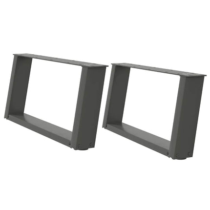 sofabordsben U-formet 2 stk. antracit 60x(30-31) cm stål
