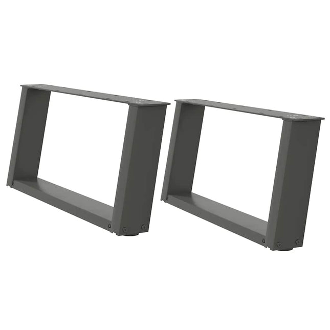 sofabordsben U-formet 2 stk. antracit 60x(30-31) cm stål