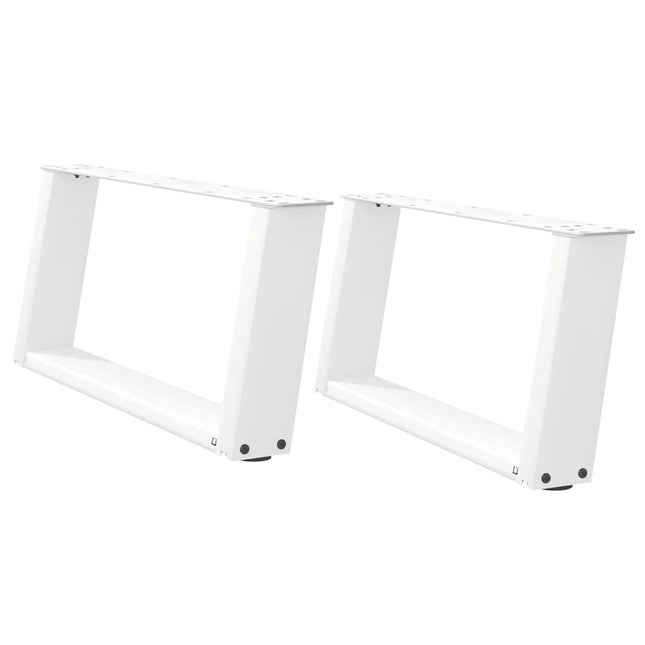 sofabordsben U-formet 2 stk. hvid 70x(30-31) cm stål