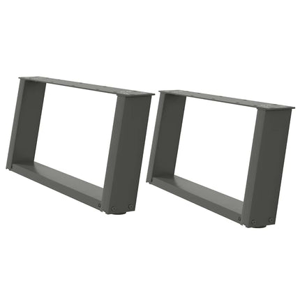 sofabordsben U-formet 2 stk. antracit 70x(30-31) cm stål