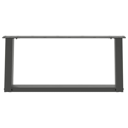 sofabordsben U-formet 2 stk. antracit 70x(30-31) cm stål