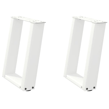 sofabordsben U-formet 2 stk. hvid 28 x (42-43) cm stål