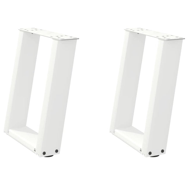 sofabordsben U-formet 2 stk. hvid 28 x (42-43) cm stål