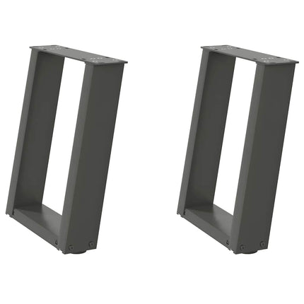 sofabordsben U-formet 2 stk. antracit 28 x (42-43) cm stål