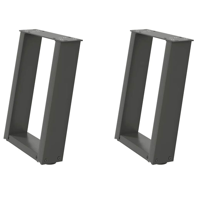 sofabordsben U-formet 2 stk. antracit 28 x (42-43) cm stål