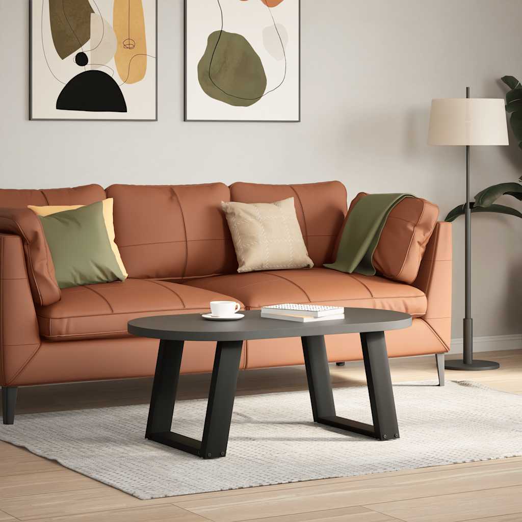 sofabordsben U-formet 2 stk. sort 50x(42-43) cm stål