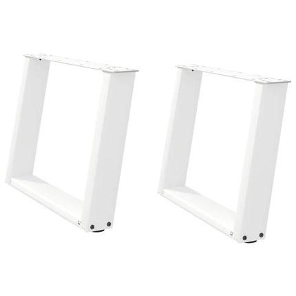 sofabordsben U-formet 2 stk. hvid 60 x (42-43) cm stål