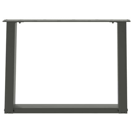 sofabordsben U-formet 2 stk. antracit 60x(42-43) cm stål