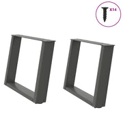 sofabordsben U-formet 2 stk. antracit 70 x (42-43) cm stål