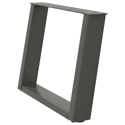 sofabordsben U-formet 2 stk. antracit 70 x (42-43) cm stål