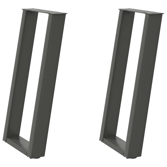 konsolbordben U-formet 2 stk. antracit 28 x (72-73) cm stål