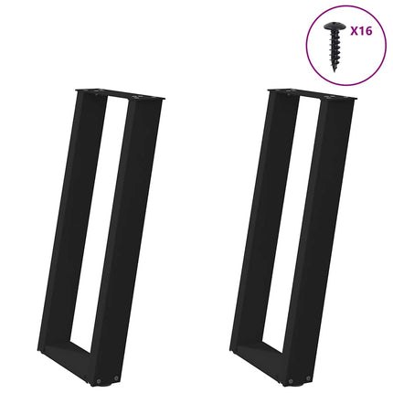 konsolbordben U-formet 2 stk. sort 38 x (72-73) cm stål