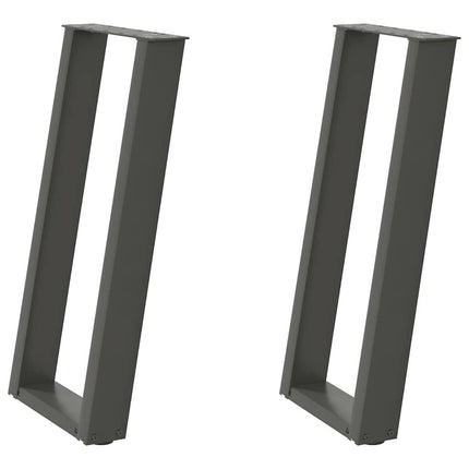 konsolbordben U-formet 2 stk. antracit 38 x (72-73) cm stål