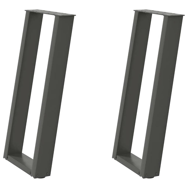 konsolbordben U-formet 2 stk. antracit 38 x (72-73) cm stål