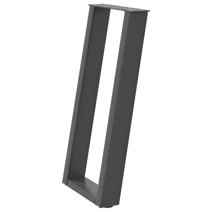 konsolbordben U-formet 2 stk. antracit 38 x (72-73) cm stål