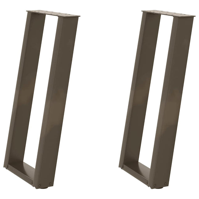 konsolbordben U-formet 2 stk. naturstål 38 x (72-73) cm stål