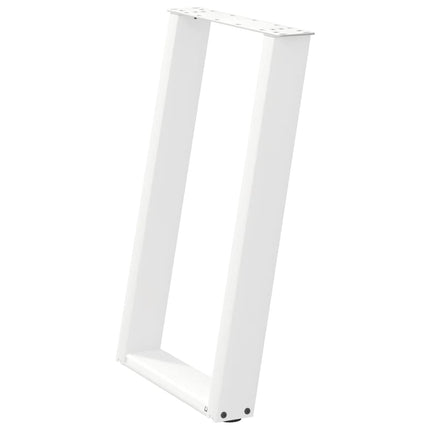 spisebordsben U-formet 2 stk. hvid 50x(72-73) cm stål
