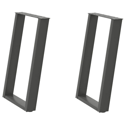 spisebordsben U-formet 2 stk. antracit 60 x (72-73) cm stål