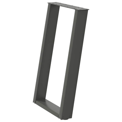 spisebordsben U-formet 2 stk. antracit 60 x (72-73) cm stål