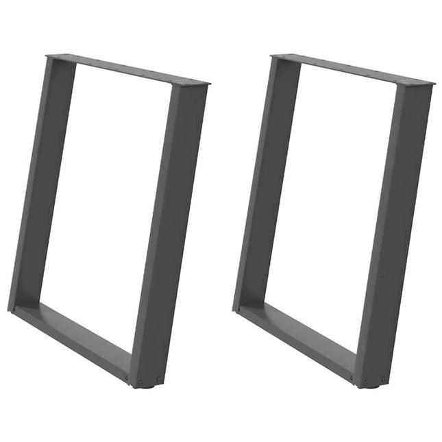 spisebordsben U-formet 2 stk. antracit 70 x (72-73) cm stål