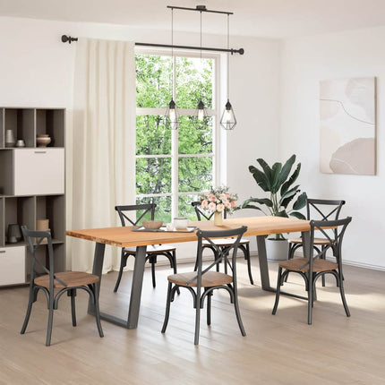 spisebordsben U-formet 2 stk. antracit 70 x (72-73) cm stål