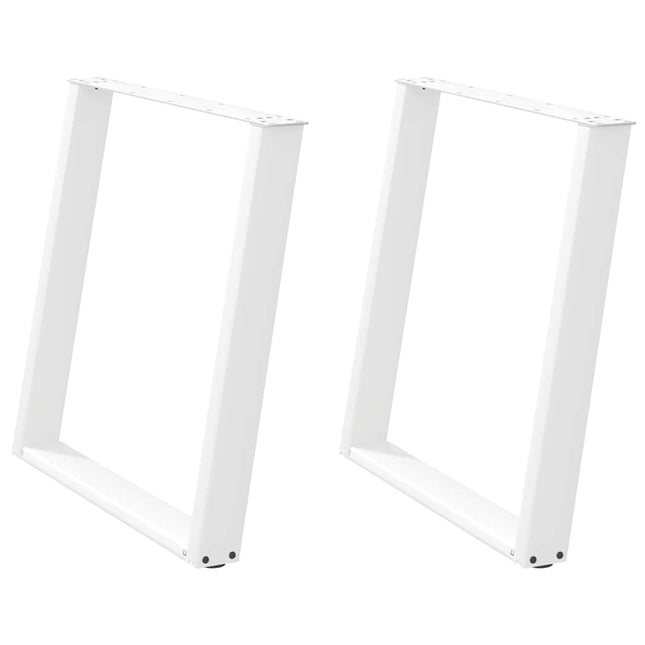 spisebordsben U-formet 2 stk. hvid 80x(72-73) cm stål
