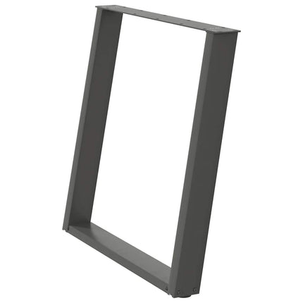 spisebordsben U-formet 2 stk. antracit 80x(72-73) cm stål