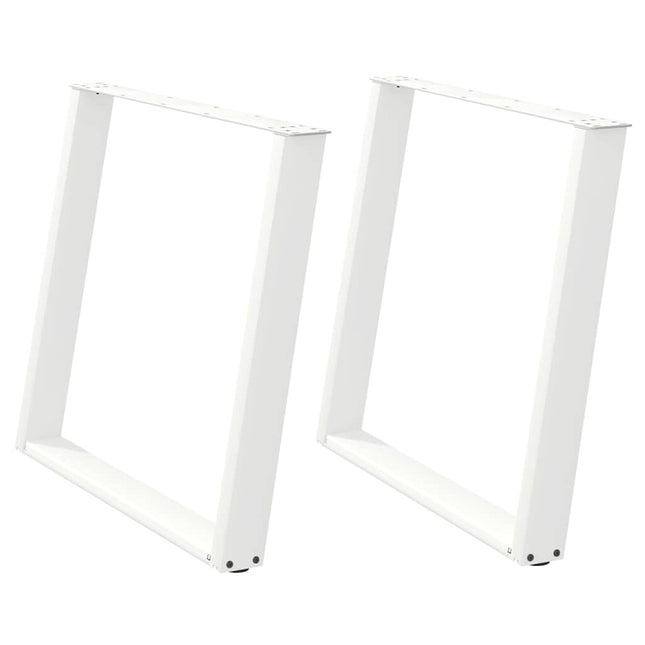spisebordsben U-formet 2 stk. hvid 100x(72-73) cm stål